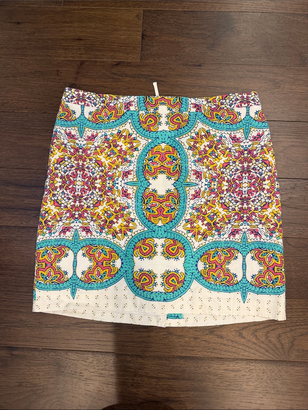 Lucy & Laurel Turquoise, Pink & Yellow Printed Pencil Skirt Size 12 - C58-011